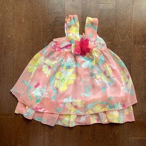 2T Blueberi floral printed chiffon swing dress